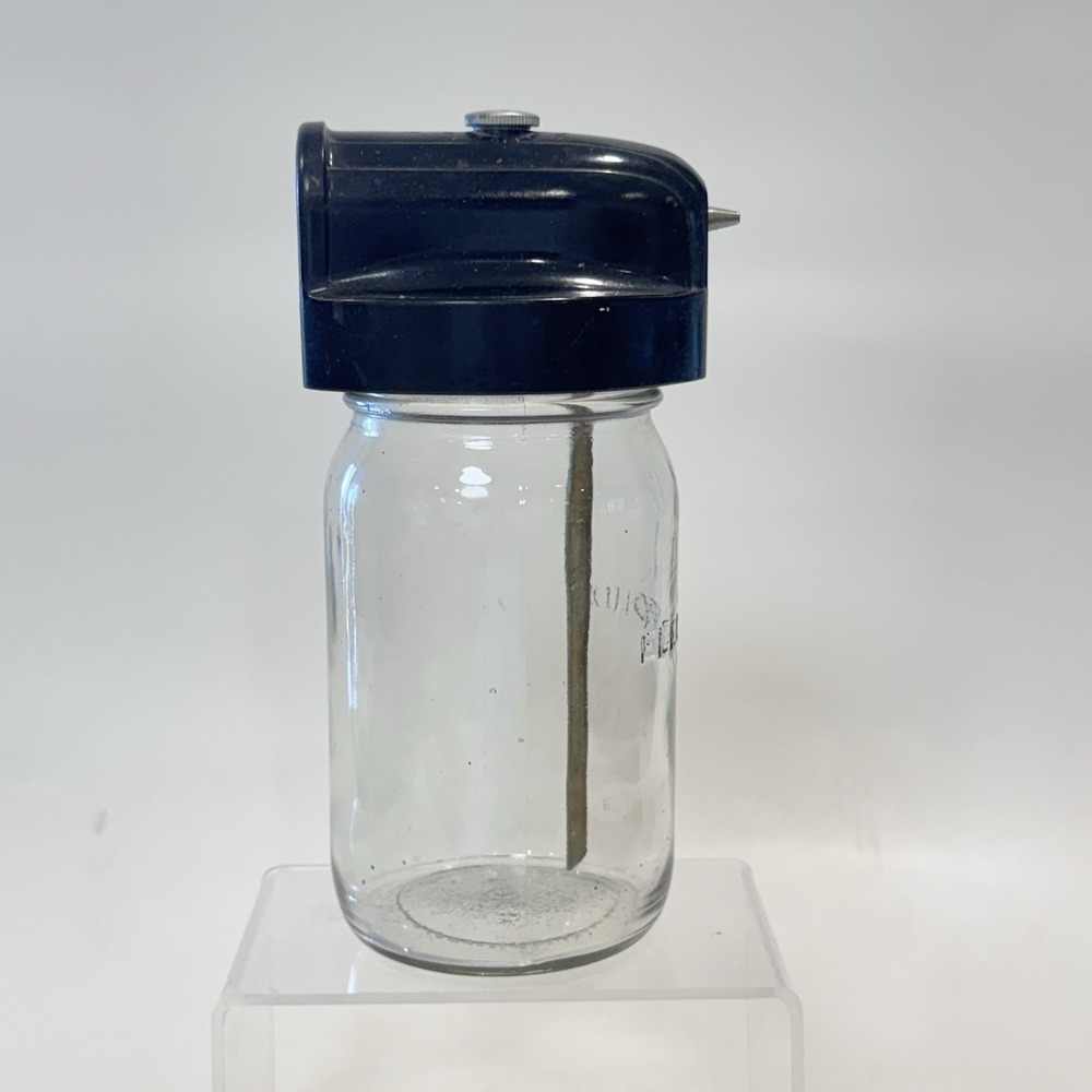 Vintage 40s Electrolux Vacuum Sprayer Attachment‎ Glass Jar Shampoo Wax Atomizer